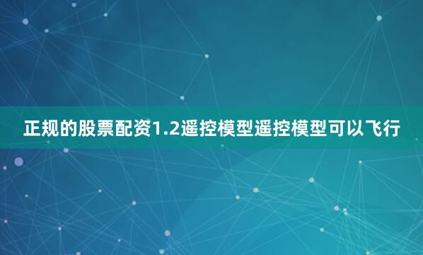 正规的股票配资1.2遥控模型遥控模型可以飞行